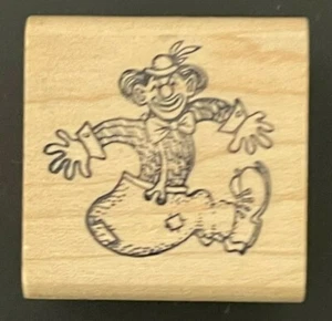 Silly Jumping Party Clown Lächeln Magie Party Entertainer Holz Stempel - Bild 1 von 3