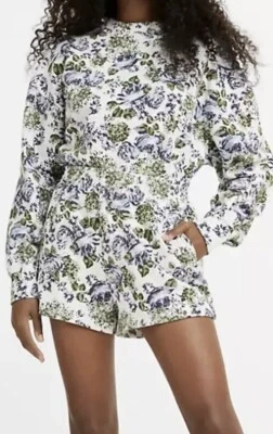 Sudaderas Levi's Marty Ditsy Estampado Floral Blanco Azul Rosa Algodón XS NUEVAS CON ETIQUETAS 5734 Foto 1 de 4