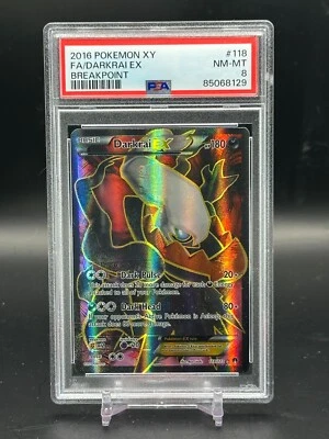 PSA 8 NM-MT Darkrai EX Breakpoint Full Art Holo Pokemon Card 118/122 - Image 1 of 2