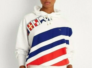 Lauren Ralph Lauren Petite Flags-and-Stripes French Terry Hoodie Womens Size-PS - Picture 1 of 7