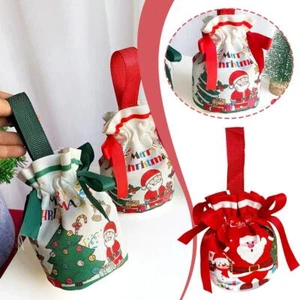 Christmas Drawstring Canvas Gift Bags Reusable Christmas Storage Treat Bags,'`,. - Picture 1 of 13