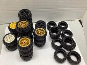 30 LEGO - Technic  Small Balloon Tires w/ Wheel Rims  # 61481 / 56145 Tire Lot - Picture 1 of 2