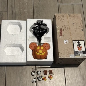 Disney Parks Pumpkin Mickey Mouse 10" Halloween Tree with 8 Mini Ornaments 2009 - Picture 1 of 6