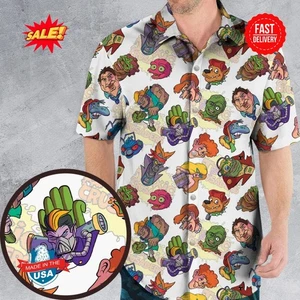 Mutant Merch Toxic Crusaders Hawaiian Shirt S-5XL - Picture 1 of 2