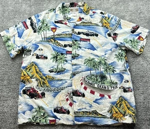 Kalaheo Camicia Uomo XL Hawaii Grand Prix Racing Hawaiian Aloha Bottone Anteriore - Foto 1 di 16