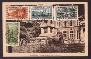 Germania Saar, 1935 cartolina multifrancata Saarlouis in Italia -BS66 - Foto 1 di 3