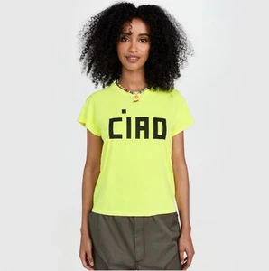 NWT! Size: S Clare V. Ciao Classic Tee in Neon Yellow - Picture 1 of 19
