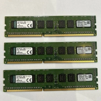 Kingston 8GB DDR3 1866MHz PC3-14900E RAM KTA-MP318E/8G (Lot of 3) - Image 1 of 2