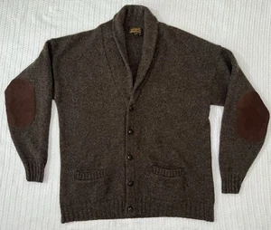 Vintage Eddie Bauer Cardigan Sweater XLT 28” X 31” Buttons & Elbow Patch USA - Picture 1 of 8