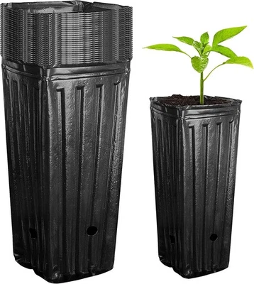 20 Pcs Tall Tree Pots, Plastic Deep Nursery Tree Seedling Pots, 20cm/7.8inch  - Image 1 of 4