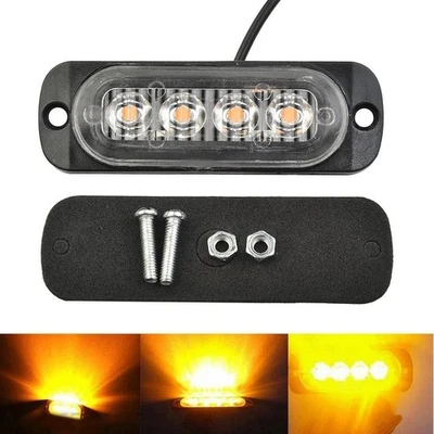 12W 12-24V 4LED Work Lights Bar Driving Lamps Fog Off Road SUV Cars Boats Trucks - Image 1 of 4