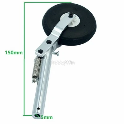 150mm Alum Spring Shock Absorb 1P RC Landing Gear 5mm Recording with PU Tyre - Image 1 of 4