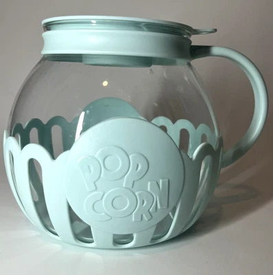 Palomitas Popper 3 cuartos de galón de vidrio borosilicato microondas palomitas de maíz - Aqua Foto 1 de 2