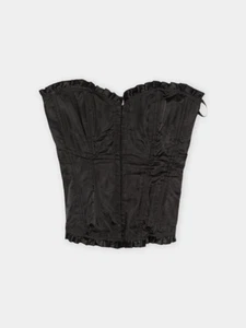 00s Secret Possessions Black Satin Corset Top M - Picture 1 of 6