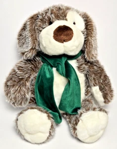 Vintage Commonwealth Plush Puppy Dog Green Scarf Shaggy 1997 Stuffed Animal 18" - Picture 1 of 8