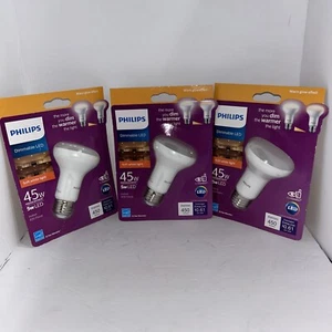 Philips 45-Watt R20 Dimmable Soft White LED Flood Light - 450 Lumens Lot Of 3 - Picture 1 of 4