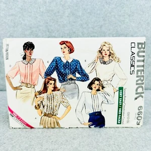 Butterick 6609 lockeres Blusentop mit Schulterpolstern fehlt Größe 14 18 Muster leicht - Bild 1 von 6