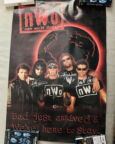 1996 NWO NEW WORLD ORDER ORIGINAL POSTER RARE WCW HOGAN HALL NASH AUTOGRAPHS Cover