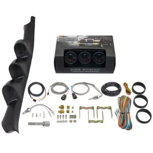 GlowShift B7 Boost EGT Trans Temp Gauges + Triple Pillar Pod for 95-98 Chevy C/K - Picture 1 of 7