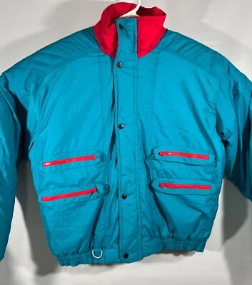 Chaqueta De Colección Sasson Color Block Bomber Puffer Esquí Cremallera Y2K Años 80 90 Retro L Foto 1 de 4