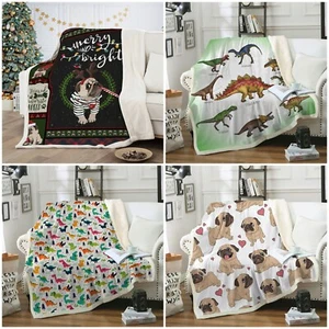 Soft Animals Warm Blanket Faux Fur Sherpa Fleece Throw Rug Sofa Couch Bedding - Picture 1 of 21