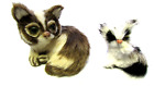 Lot of 2 Real Fur  Kitten Cat  Life Like Toy Figurine Miniature
