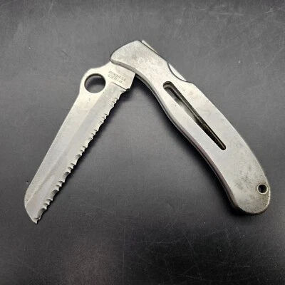 *Vintage* Spyderco C02S Mariner Folder G-2 Steel Stainless Handle Japan (Rare) - Image 1 of 4