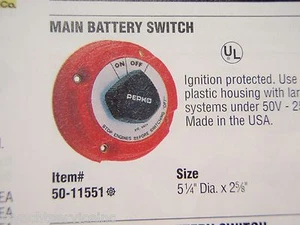 INTERRUPTOR SELECTOR DE BATERÍA PERKO 11551 BATERÍA 250A BARCO PRINCIPAL ENCENDIDO/APAGADO 1 BATERÍA - Imagen 1 de 1