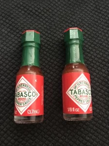 New 2 Pack ~ Mini Tabasco Original Pepper Sauce Bottles 1/8 Oz. - Picture 1 of 3