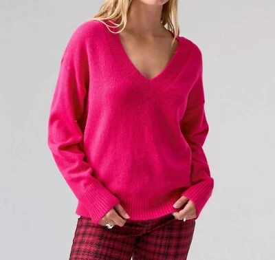 Suéter Pullover Sanctuary Para Mujer Fácil Breezy Cuello en V en Rosa Flash Foto 1 de 2
