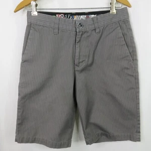 Volcom Gray Pinstriped Shorts Size 28 Youth Size 18 Stripe 28x10 Cotton Blend - Picture 1 of 14