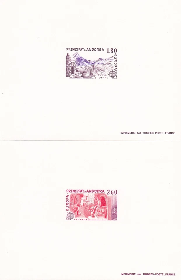 Andorra francesa 1983 Yvert 313/14 prueba Europa CEPT VF Foto 1 de 1