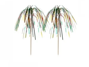 100 Deko Picker 15,5 cm multicolor Feuerwerk Palme Eisdekoration Cocktail - Bild 1 von 1