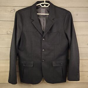 Gap Mens Blazer Large Short Gray Wool Blend Sport Coat 3 Button Field Jacket