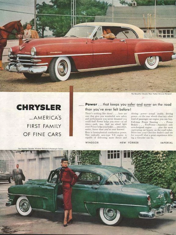 Chrysler 1953 anuncio impreso Orang New Yorker Deluxe Newport Windsor sedán de 6 pasajeros Gn. Foto 1 de 1