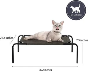 Elevated Cat Bed Portable Dog Bed Pet Cot Indoor & Outdoor Holds Up to 25 Pounds - Picture 1 of 8