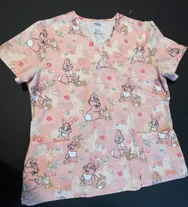 Disney Thumper Woman's Medical Scrub Top - Size Large - Picture 1 of 6
