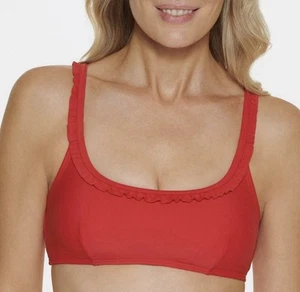 Tommy Hilfiger Bikini-Schwimmoberteil rot Rüschen, US X-Small - Bild 1 von 4