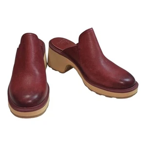 SOREL Women's Hi-Line™ Heel Mule Comfort LEATHER SPICE Rust Red SIZE 10 NEW - Picture 1 of 11