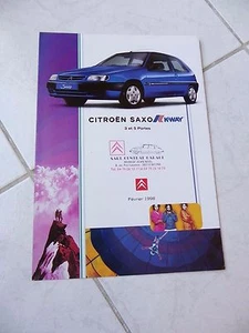 Citroen Saxo K-Way 1998 3 E 5 Porte Brochure Vendite Prospekt Catalogo - Foto 1 di 1