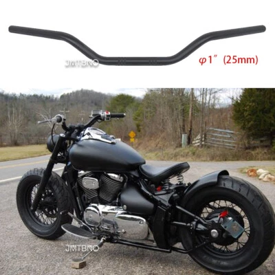 Manillar de arrastre de motocicleta negro de 1" 25 mm para Suzuki Boulevard C50 Custom Bobber Foto 1 de 4