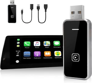 Moman Wireless Carplay Adapter Plug&Play Carplay Dongle for Apple & Android - Picture 1 of 7