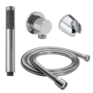 Duschbrause Handbrause Brausekopf mit Schlauch 200 cm Halterung Wandanschluss - Bild 1 von 8