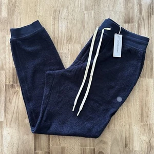 Outerknown Hightide Terry Cloth Sweatpants Organic Cotton Joggers Navy Size L XL - Picture 1 of 7