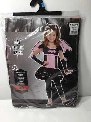 Bat To The Bone - Child Batgirl Costume Size L 12-14 - NEW!! Pretty Pink girls - Image 1 of 4
