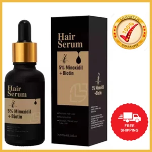 Hair Growth For Men & Women 5% Minoxidil & Biotin Hair Serum, Loss/Beard Growth. - Picture 1 of 6