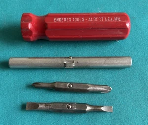 Vtg Enderes Tools 4-in-1 Screwdriver Red Handle Phillips Straight Slotted USA - Picture 1 of 11