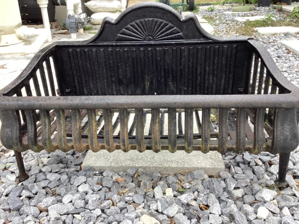 Antique Victorian Rustic Heavy Cast Iron Fireplace Log Holder Coal Basket Insert - Image 1 of 4