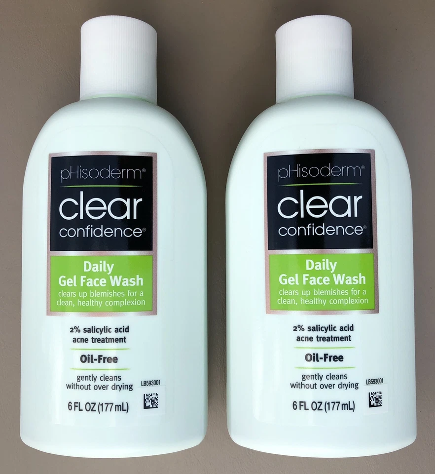 Lot of 2 pHisoderm Clear Confidence Daily Gel Face Wash 6oz Ea 2% Salicylic Acid - Image 1 of 4