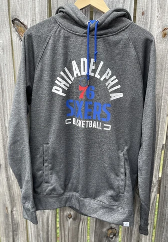 Philadelphia 76ers Sweater Adult Large Gray Blue Red NBA Basketball Hoodie EUC Cover